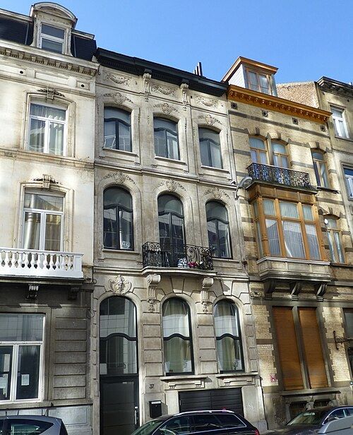 Maisons bourgeoises de rangée rue de Russie à Saint-Gilles, Bruxelles