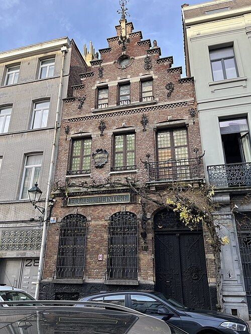 Maison en briques à pignon à gradins rue du Métal à Saint-Gilles